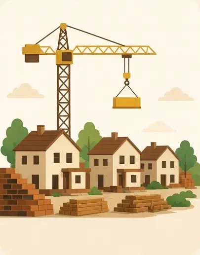 Illustration: new houses being built